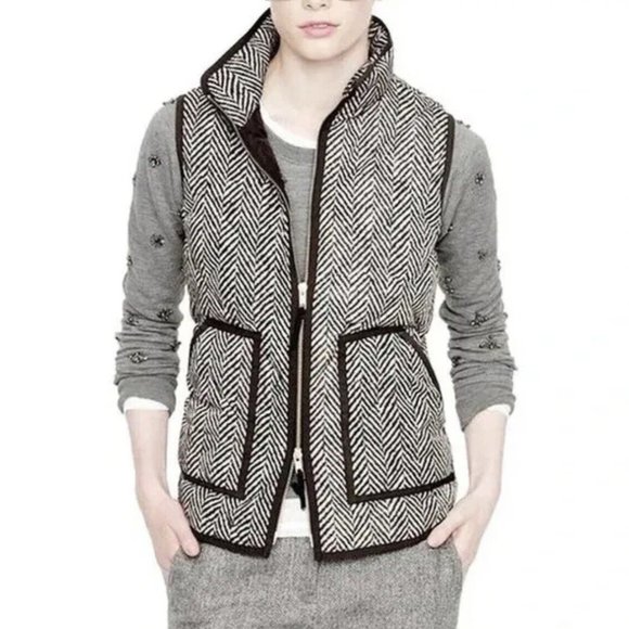 J. Crew Factory Excursion Herringbone Quilted Puffer Vest Size XS - Picture 1 of 5